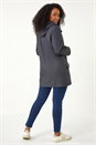 Navy  Petite Hooded Zip & Pocket Raincoat, Image 3 of 5