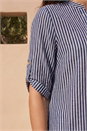 Navy  Classic Stripe Button Front Top, Image 4 of 4