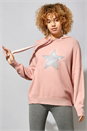 Pink Star Embellished Knitted Hoodie, Image 1 of 4
