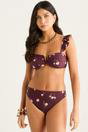 Brown Brown Floral Printed Bikini Bottom, Image 1 of 4