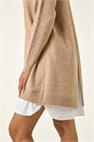 Natural  Mock Shirt Knitted Dress, Image 6 of 7