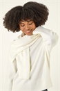 Ivory  Wrap Neck Knit Jumper, Image 2 of 6