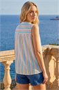 Ivory  Stripe V-Neck Vest Top, Image 3 of 4