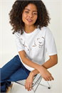 White Dusk Floral Cut Out T-Shirt, Image 1 of 5