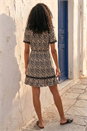 Natural Animal Print Embroidered Stretch Dress, Image 2 of 4