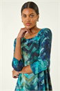 Blue Boucle Stretch Hanky Hem Top, Image 4 of 5