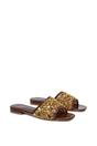 Brown XY LONDON Brown 'Ziva' Embroidered Sequin Slip On Slider Sandals, Image 3 of 6