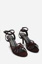 Brown Where's That From Brown 'Cyprus' Multi Cross Over Strap Mid Heels, Image 4 of 5