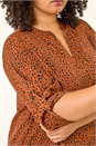 Rust Curve Spot Print Tunic Top, Image 5 of 5