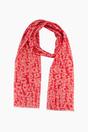 Red Metallic Pinstripe Lightweight Leopard Scarf, Image 1 of 5