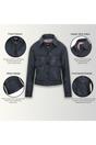 Navy Retro Biker Leather Jacket - Kopervik, Image 3 of 6