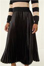 Black Stripe Knit Pleated Dress, Image 5 of 7