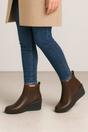 Brown AJVANI Brown High Wedge Heel Ankle Chelsea Boots, Image 2 of 6