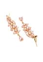 Pink Diva Elegant Leaf Dangle Earrings, Image 4 of 5