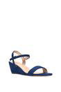 Navy XY LONDON Navy 'Alissa' Low Wedge Heel Sandals With Ankle Strap, Image 2 of 5