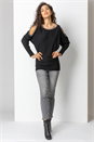 Black Chain Embellished Cold Shoulder Jumper, Image 3 of 4