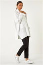 Ivory  Sparkle Pocket Detail Poncho Jumper, Image 2 of 5