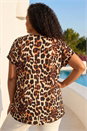 Natural  Curve Animal Print Woven Top, Image 3 of 4