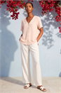 Light Pink Petite Button Up Blouse, Image 2 of 4