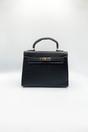 Black Top Handle Satchel Tote Bag, Image 2 of 5