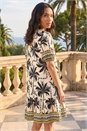 Ivory  Palm Button Down Short Dress, Image 3 of 4