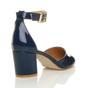 Navy Blue AJVANI Navy Blue Mid Block Heel Ankle Strap 2 Part Heels, Image 4 of 6