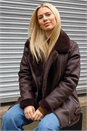 Chocolate Faux Fur Lined Zip Detail Aviator Jacket, Image 1 of 3