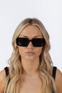 Black Oversized Rectangle Sunglasses, Image 2 of 4