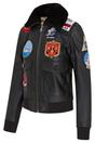 Black A2 Top Gun Leather Bomber Jacket, Image 4 of 7