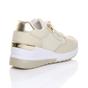 Beige Mid Wedge Heel Lace Up Gold Zip Trainers, Image 4 of 5