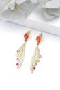 Gold AVANT-GARDE PARIS Gold Feather drop Earrings, Image 2 of 4