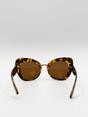 Brown Oversized Cat-Eye Sunglasses in Tortoiseshell, Image 4 of 4