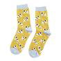 Yellow 1 Pack Ladies Novelty Dog Pattern Bamboo Socks, Image 4 of 5