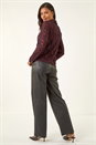 Wine Sparkly Lace Collared Blouse, Image 3 of 5