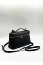 Black Faux Leather Crossbody Bag, Image 4 of 5