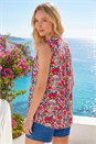 Red Floral Pintuck Shirt, Image 3 of 4