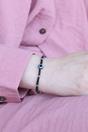 Black Adjustable Evil Eye Beaded Bracelet, Image 2 of 4