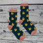 Teal 1 Pack Novelty Teal Rubber Duck Bamboo Socks, Image 4 of 5