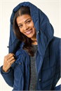 Midnight Blue Hooded Quilted Coat, Image 5 of 5