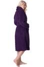 Purple Camille Lingerie Purple Supersoft Fleece Jaquard Bathrobe, Image 2 of 5