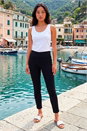 Black Petite Mock Pocket Stretch Trouser , Image 1 of 4