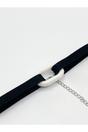 White SVNX White Black Faux Suede Choker Necklace With White Plastic Charm, Image 4 of 4