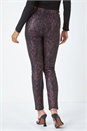 Burgundy Animal Print Stretch Jegging, Image 3 of 5