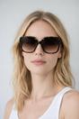 Brown Oversized Square Sunglasses In Tortoiseshell, Image 1 of 4
