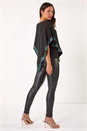 Sage Sequin Hem Overlay Stretch Top, Image 3 of 5