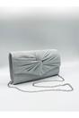 Silver Ruched Clutch Bag, Image 3 of 5