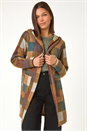 Tan Colour Block Faux Longline Hooded Jacket, Image 2 of 5