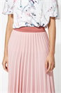 Light Pink Contrast Band Pleated Maxi Skirt, Image 3 of 5