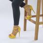 Yellow AJVANI Yellow High Heel Crossed Straps Platform Sandals, Image 5 of 6