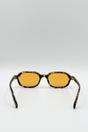 Orange Retro Rounded Square Sunglasses In Tortoiseshell Orange, Image 5 of 5